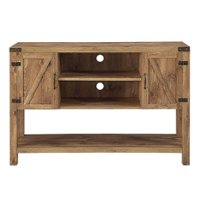Walker Edison - Farmhouse Barndoor Sideboard TV Stand for Most Flat-Panel TV's up to 55" - Barnwood - Front_Zoom
