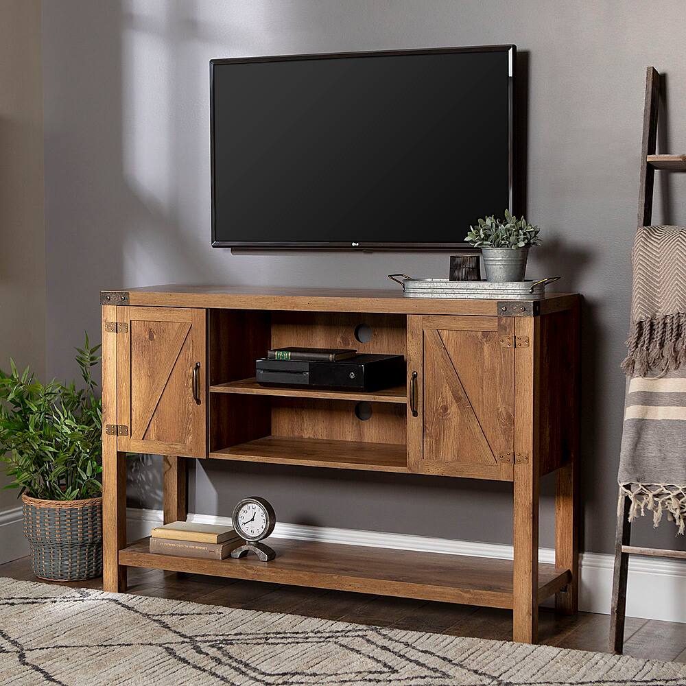 Alt View 11. Walker Edison - Farmhouse Barndoor Sideboard TV Stand for Most Flat-Panel TV's up to 55" - Barnwood.