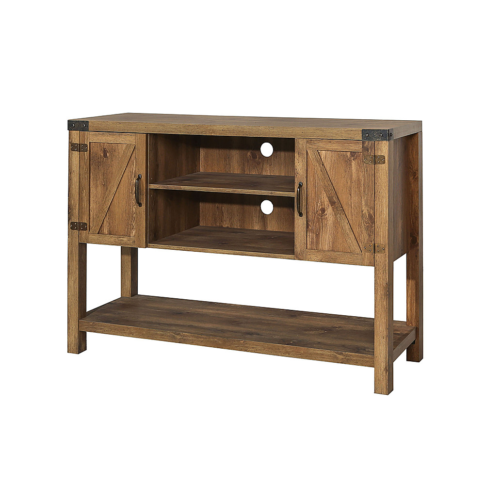 Left View: Walker Edison - Farmhouse Barndoor Sideboard TV Stand for Most Flat-Panel TV's up to 55" - Barnwood