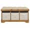 Walker Edison - Rustic Farmhouse Entryway Storage Bench with Totes-Front_Standard