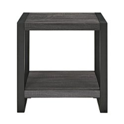 Walker Edison - Urban Wood and Metal Side Table - Charcoal - Front_Zoom