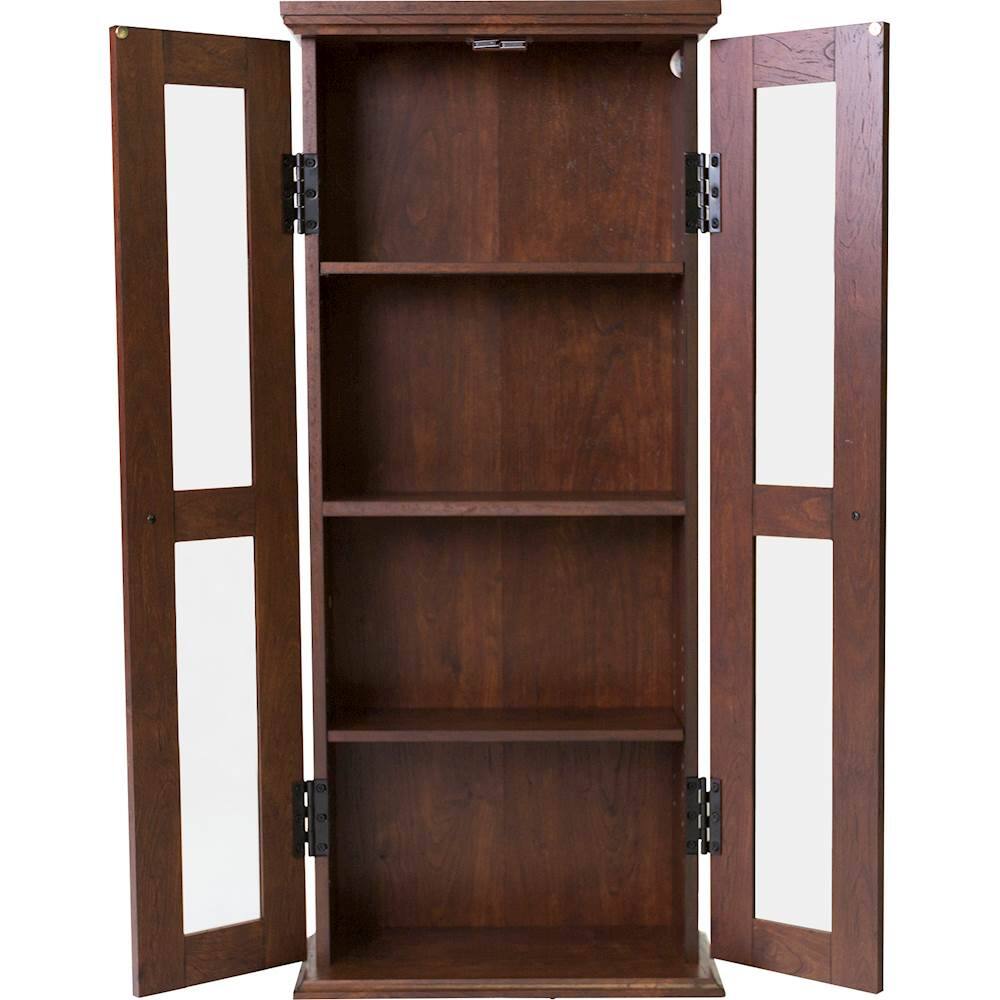 Alt View 12. Walker Edison - 41" Wood Media Storage Cabinet - Traditional Brown.