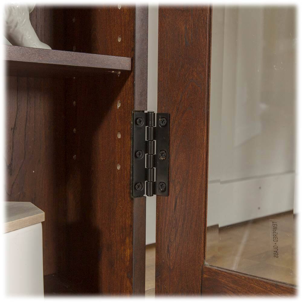 Alt View 14. Walker Edison - 41" Wood Media Storage Cabinet - Traditional Brown.