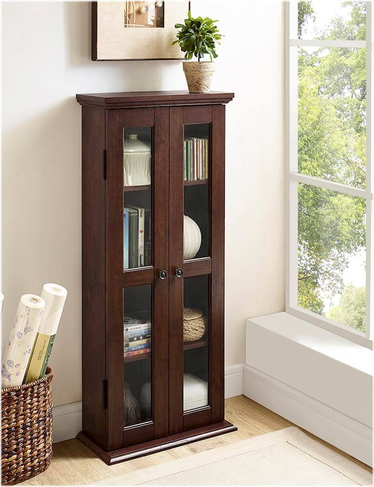 Alt View 15. Walker Edison - 41" Wood Media Storage Cabinet - Traditional Brown.