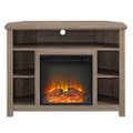 Front Zoom. Walker Edison - Open Cubby Storage Corner Fireplace TV Stand for Most TVs up to 50" - Driftwood.