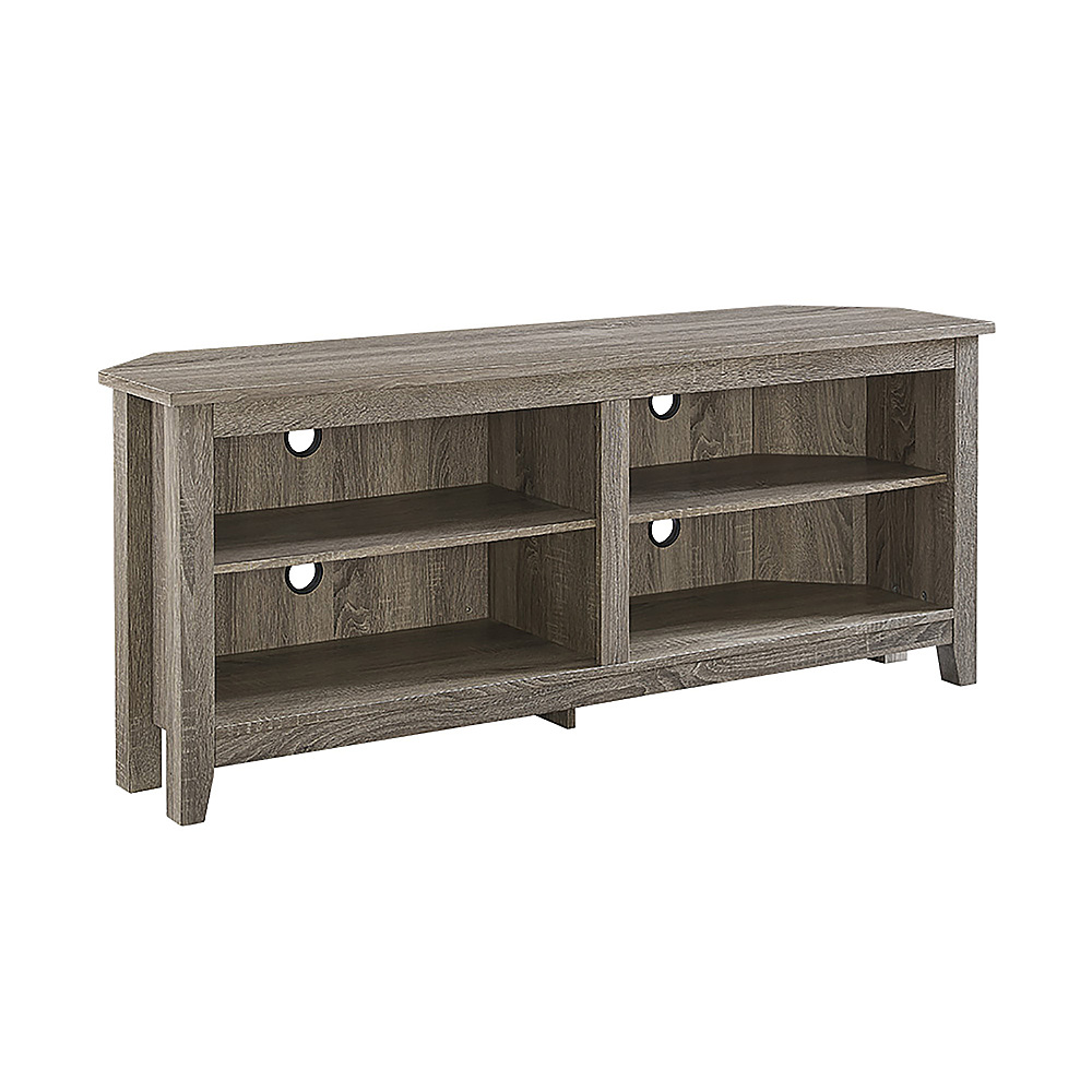 Angle View: Walker Edison - Corner Open Shelf TV Stand for Most Flat-Panel TV's up to 60" - Driftwood