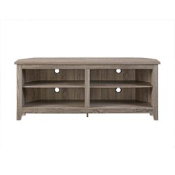 Walker Edison - Corner Open Shelf TV Stand for Most Flat-Panel TV's up to 60" - Driftwood - Front_Zoom