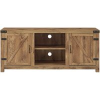 Walker Edison - Rustic Barn Door Style Stand for Most TVs Up to 65" - Barnwood - Front_Zoom
