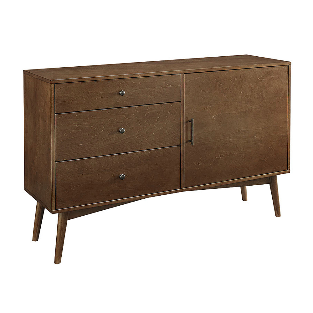 Angle View: Walker Edison - Angelo Mid Century Modern TV Stand Cabinet for Most Flat-Panel TVs Up to 55" - Walnut