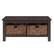 Front. Walker Edison - Coffee Table with wicker storage baskets - Espresso.