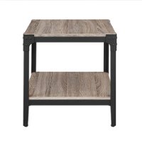 Walker Edison - Rustic Square High-Grade MDF Side Table (Set of 2) - Driftwood - Front_Zoom