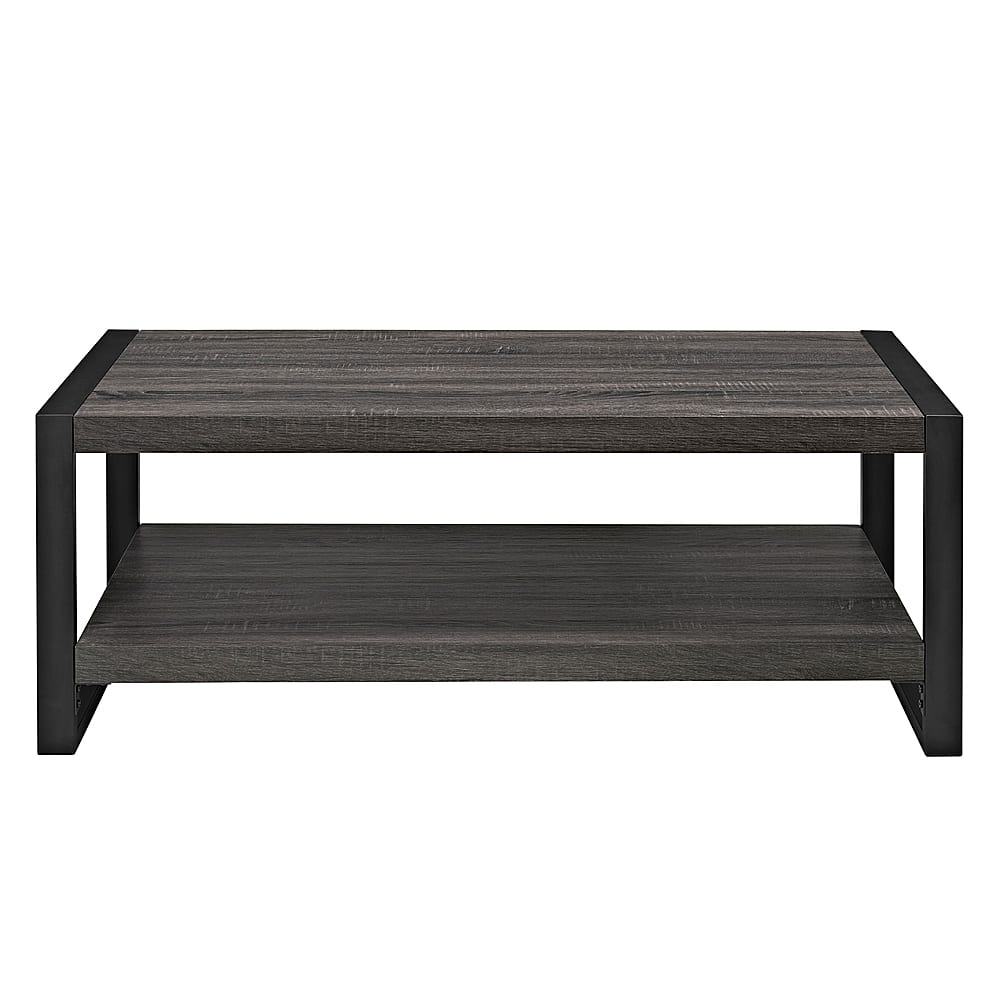 Walker Edison - 48" Wood Modern Coffee Table - Charcoal - Front_Zoom