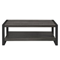 Walker Edison - 48" Wood Modern Coffee Table - Charcoal - Front_Zoom