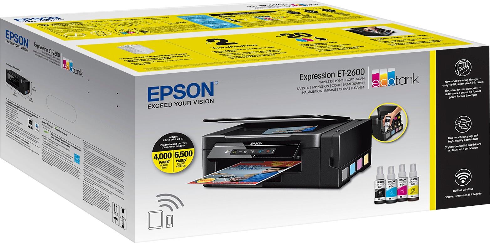 Best Buy: Epson Expression EcoTank ET-2600 Wireless All-In-One Printer  C11CF46201