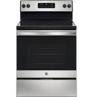 GE - 5.3 Cu. Ft. Freestanding Electric Range with Self-cleaning - Stainless steel - Front_Zoom