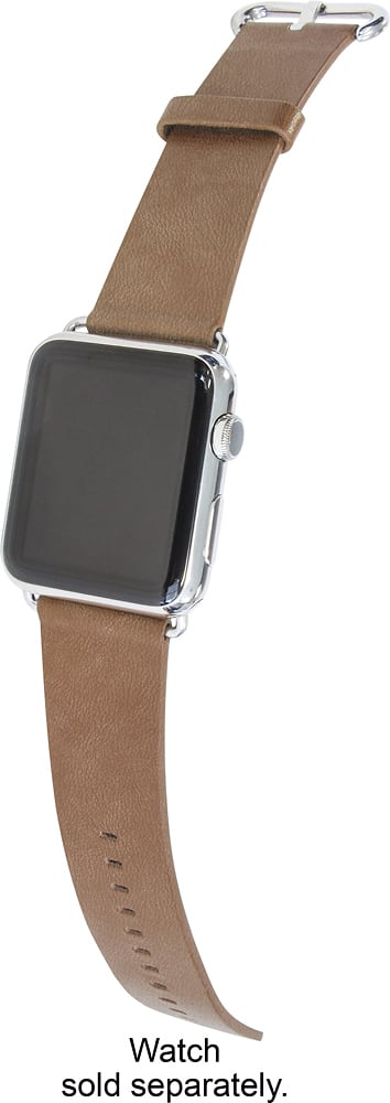 Angle. Trident - Leather Watch Strap for Apple Watch 38mm - Brown.