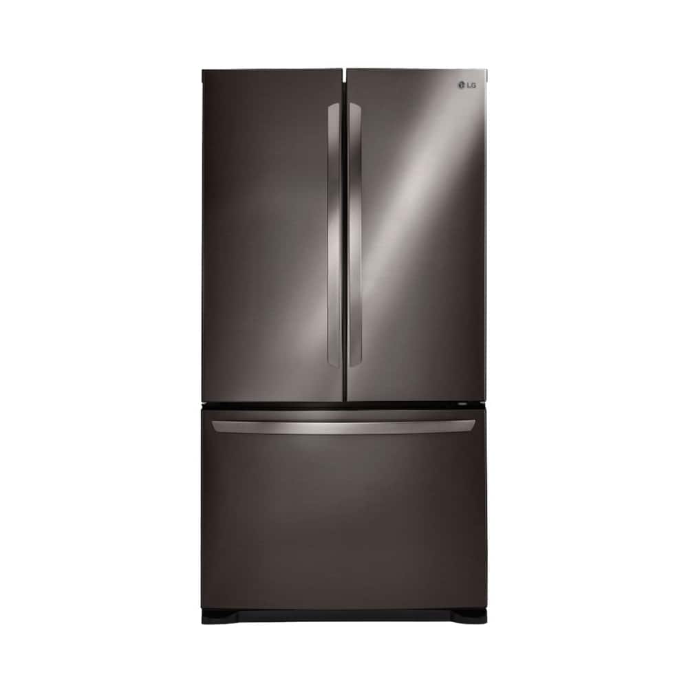 LG - 20.9 Cu. Ft. French Door Counter-Depth Refrigerator - Black stainless steel - Larger Front