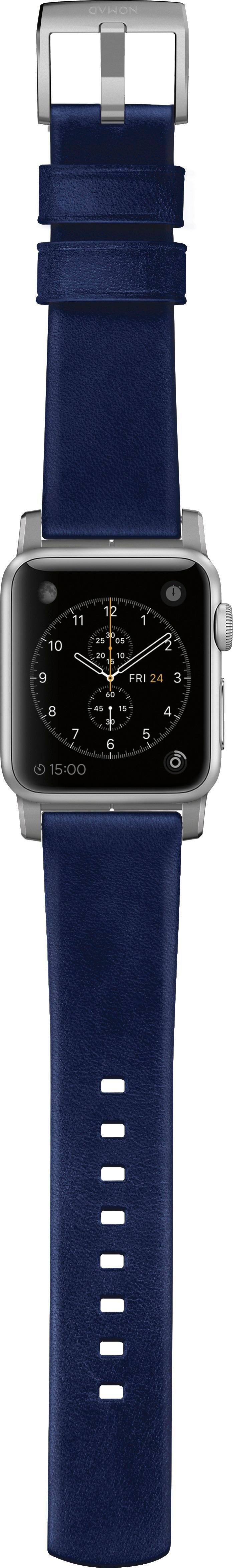 Alt View 11. Nomad - Stainless Steel And Leather Watch Strap for Apple Watch 42mm - Navy blue.