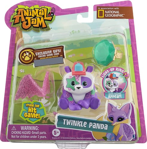 Animal Jam - Light Up Friends with Ring Assortment - Pink/White/Purple/Turquoise - Larger Front