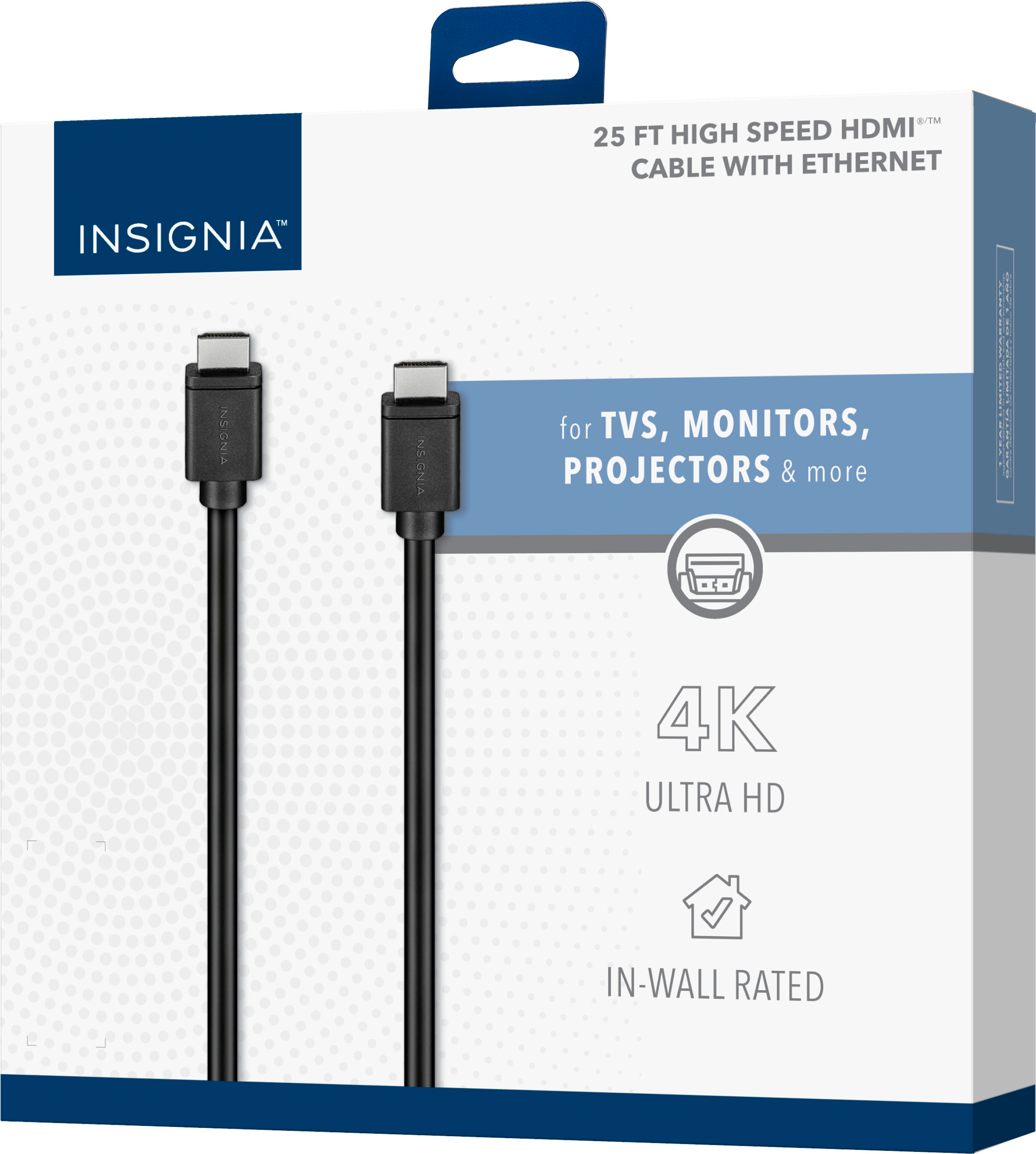Insignia™ 6' 4K Ultra HD HDMI Cable (2-Pack) Black NS-HG06572P - Best Buy