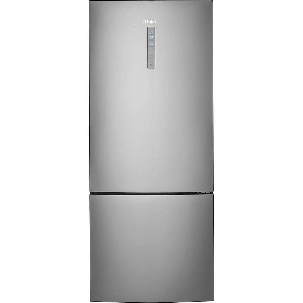 Haier - 15 Cu. Ft. Bottom-Freezer Refrigerator with Quick Cool and Freeze - Stainless Steel - Front_Zoom