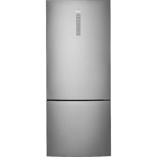 Haier 16.8-cu ft Counter-depth Bottom-Freezer Refrigerator (Stainless)  ENERGY STAR in the Bottom-Freezer Refrigerators department at