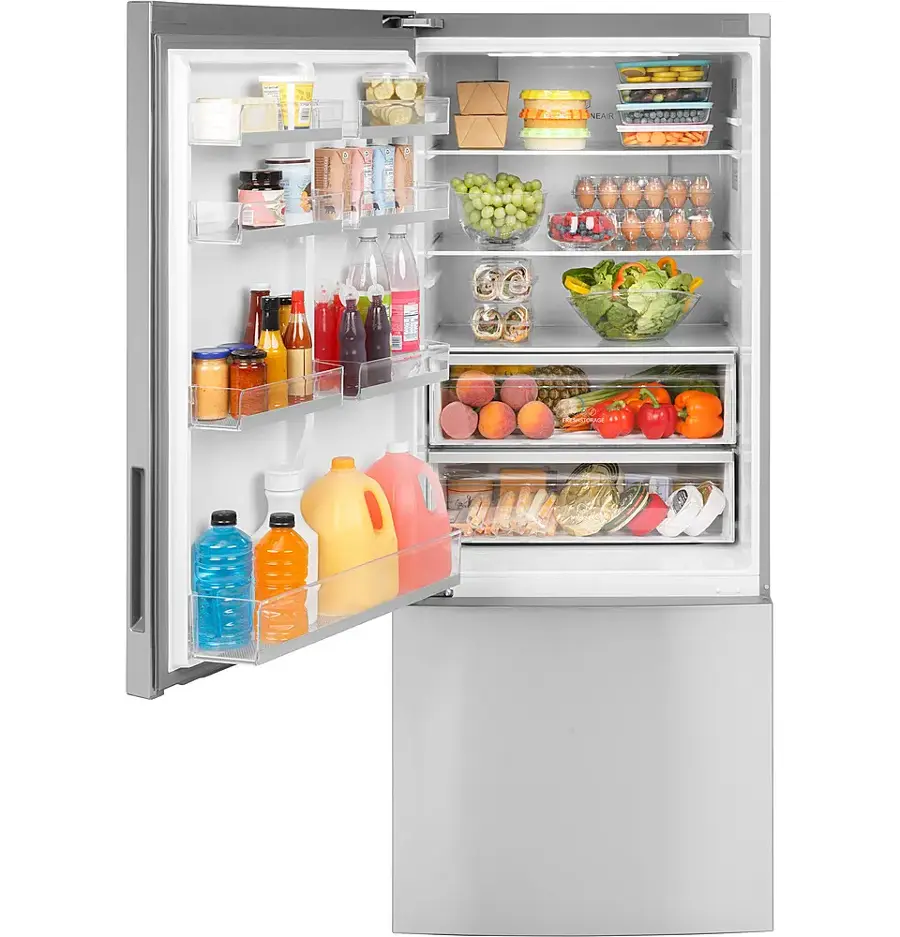 Alt View 20. Haier - 15 Cu. Ft. Bottom-Freezer Refrigerator - Stainless Steel.