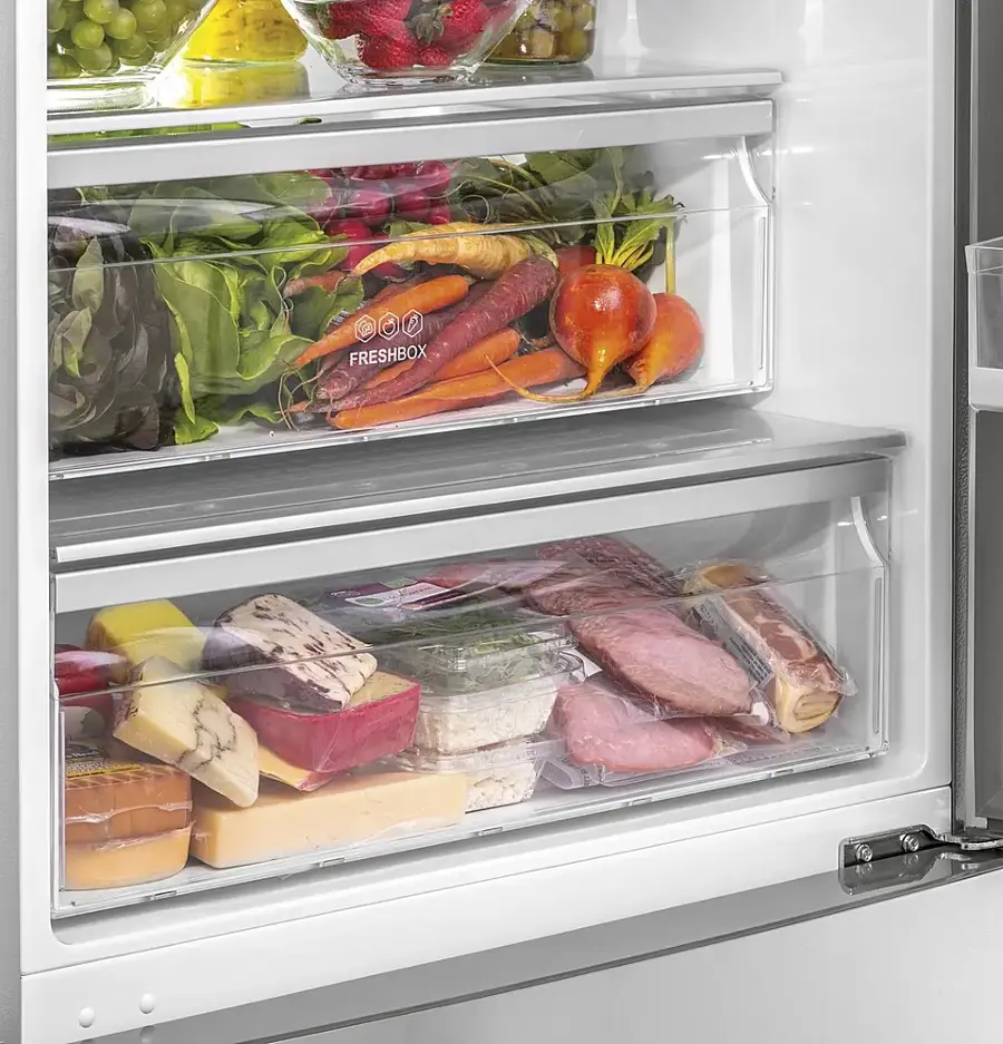 Alt View 5. Haier - 15 Cu. Ft. Bottom-Freezer Refrigerator - Stainless Steel.
