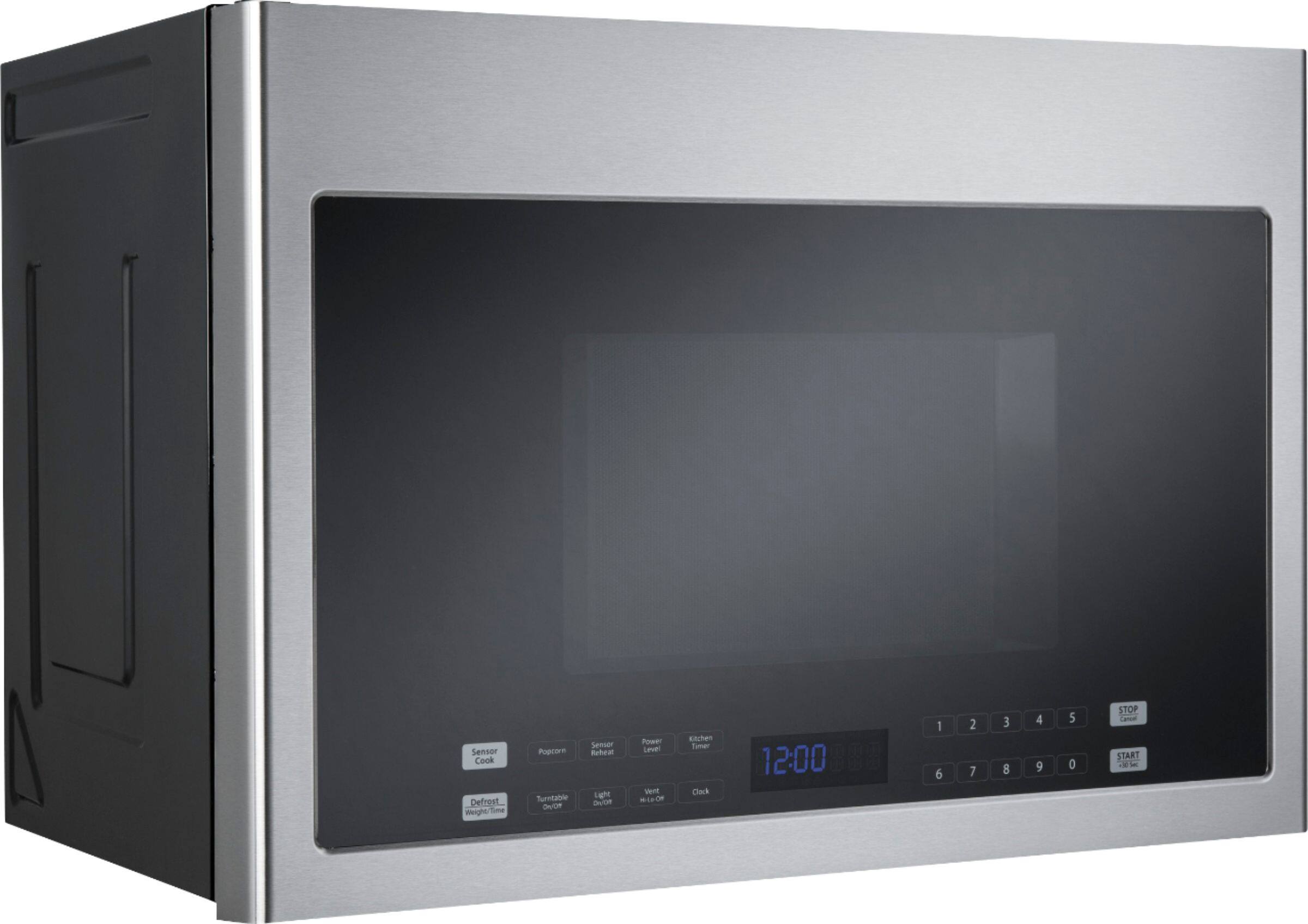 Angle. Haier - 1.4 Cu. Ft. Over-the-Range Microwave with Sensor Cooking - Stainless Steel.