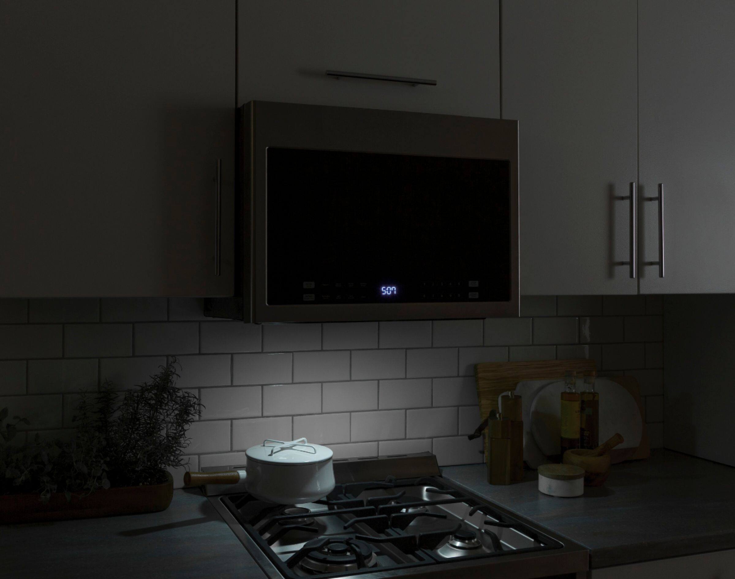 Alt View 11. Haier - 1.4 Cu. Ft. Over-the-Range Microwave with Sensor Cooking - Stainless Steel.