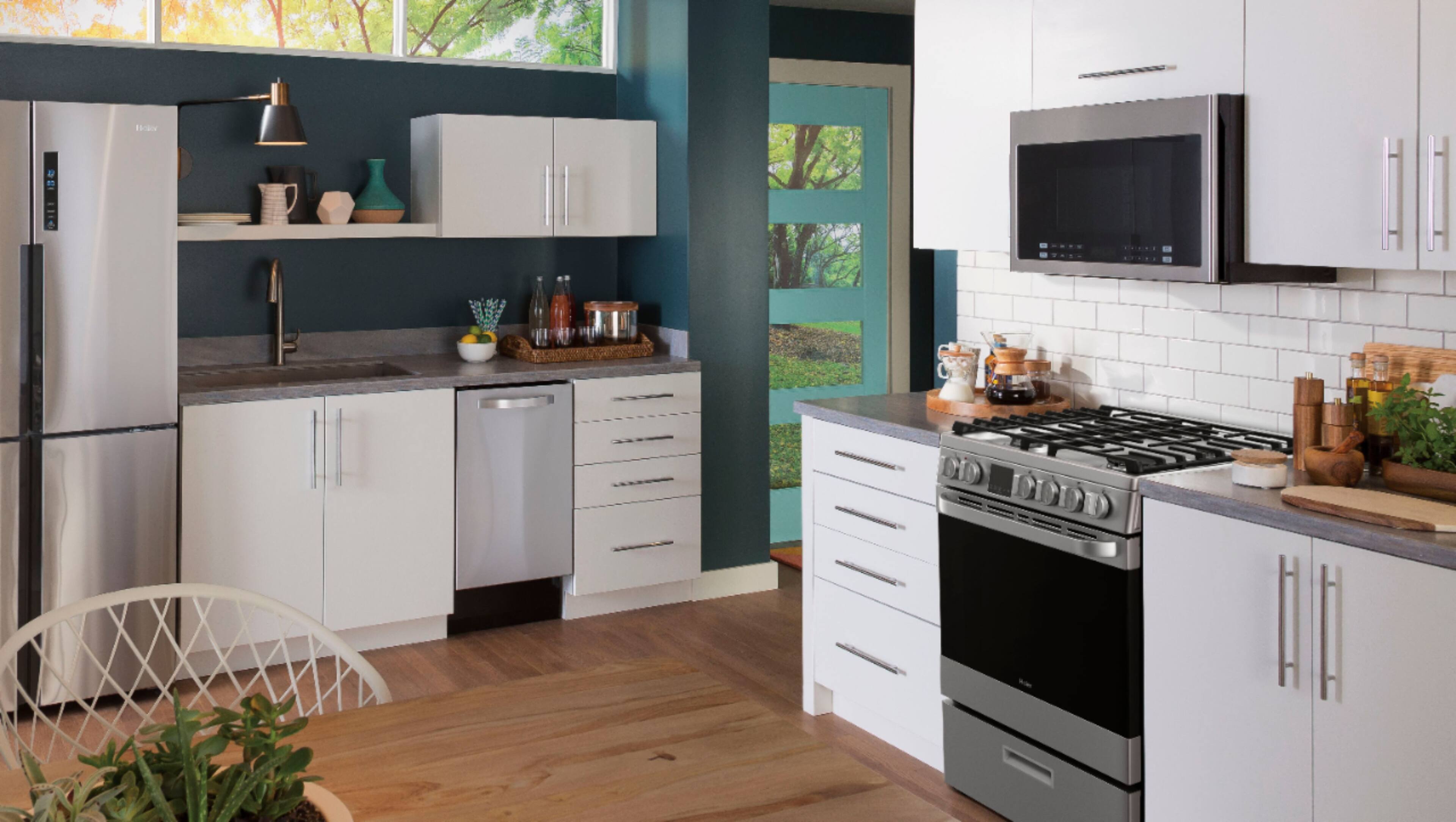 Alt View 20. Haier - 1.4 Cu. Ft. Over-the-Range Microwave with Sensor Cooking - Stainless Steel.