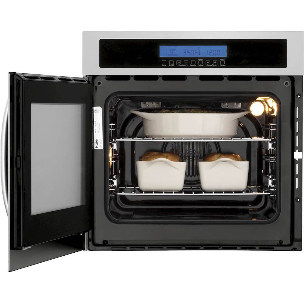 Alt View 13. Haier - 23.4" Built-In Single Electric Convection Wall Oven - Stainless Steel.