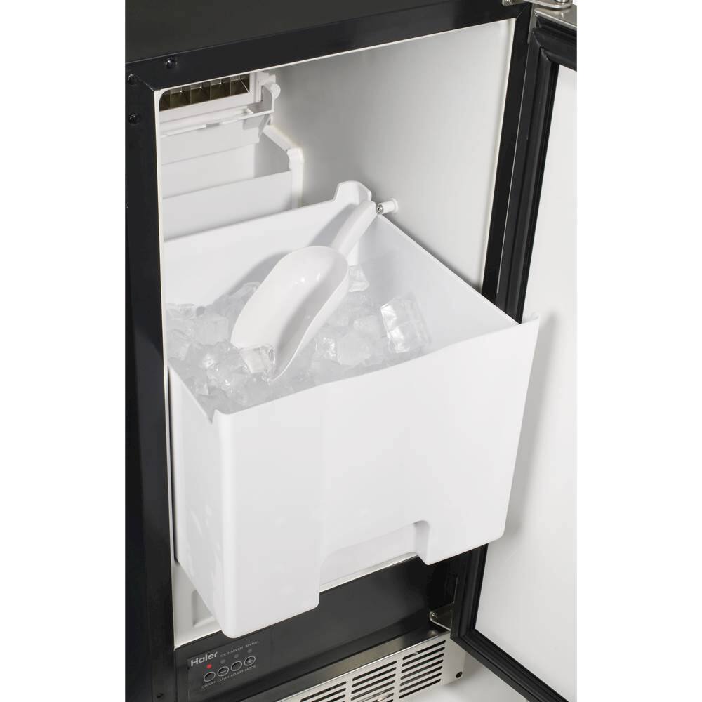 Best Buy Haier 14 6 50 Lb Built In Icemaker Stainless Steel