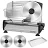 OSTBA - 200W Electric Meat Slicer, Dual 7.5" Blades, Adjustable Thickness, Quiet Motor, Easy to Clean for Meat & Cheese - Silver