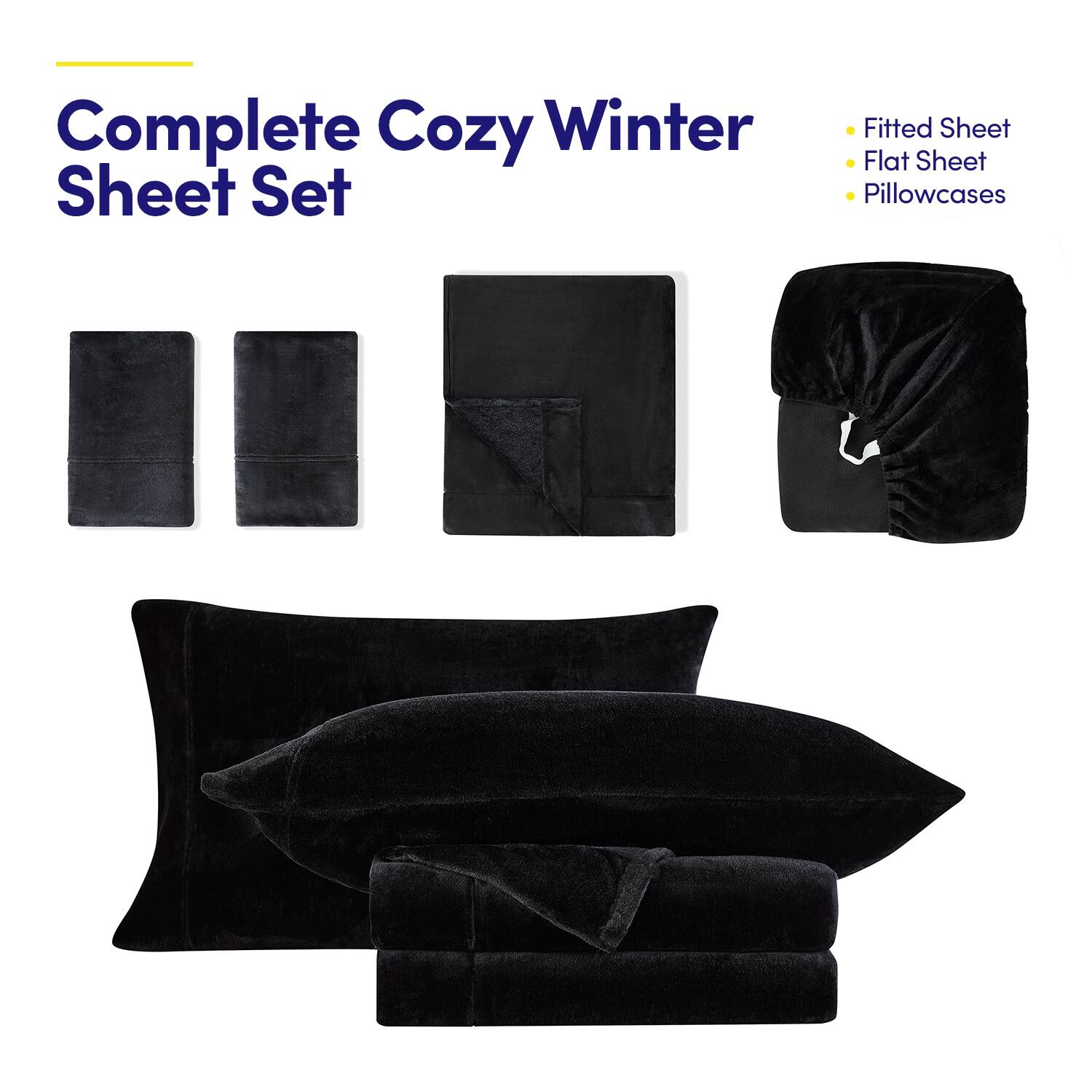Complete Cozy Winter Sheet Set

- Fitted Sheet
- Flat Sheet
- Pillowcases