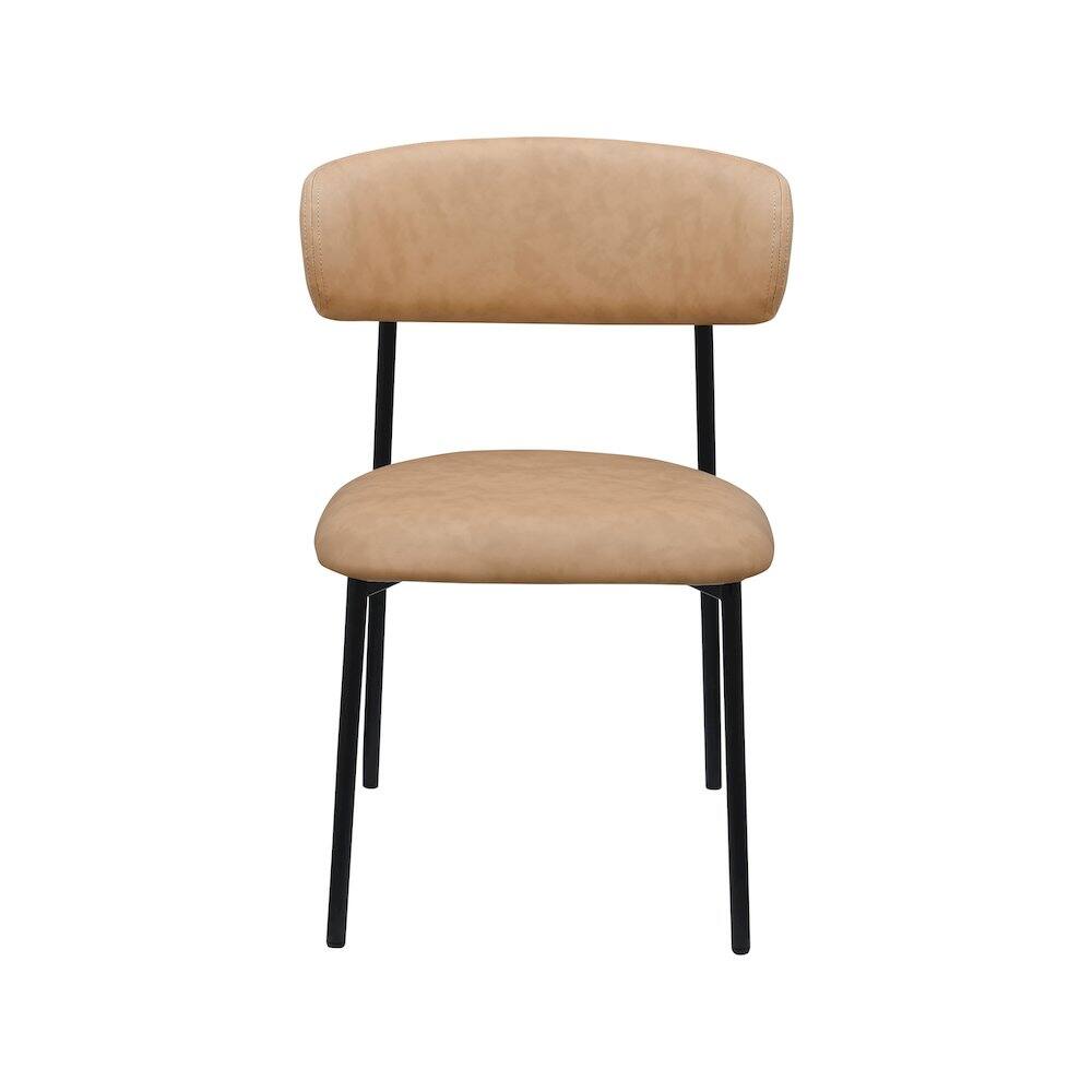 Alt View 2. Meridian Furniture - Lupita Tan Vegan Leather Dining Chair, Set of 2 - Brown.