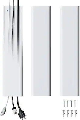 ECHOGEAR - TV Cord Hider for Wall Mounted TV – 48" Customizable Cable Management Kit Hides 6+ Cables, Easy Screwdriver Install - White