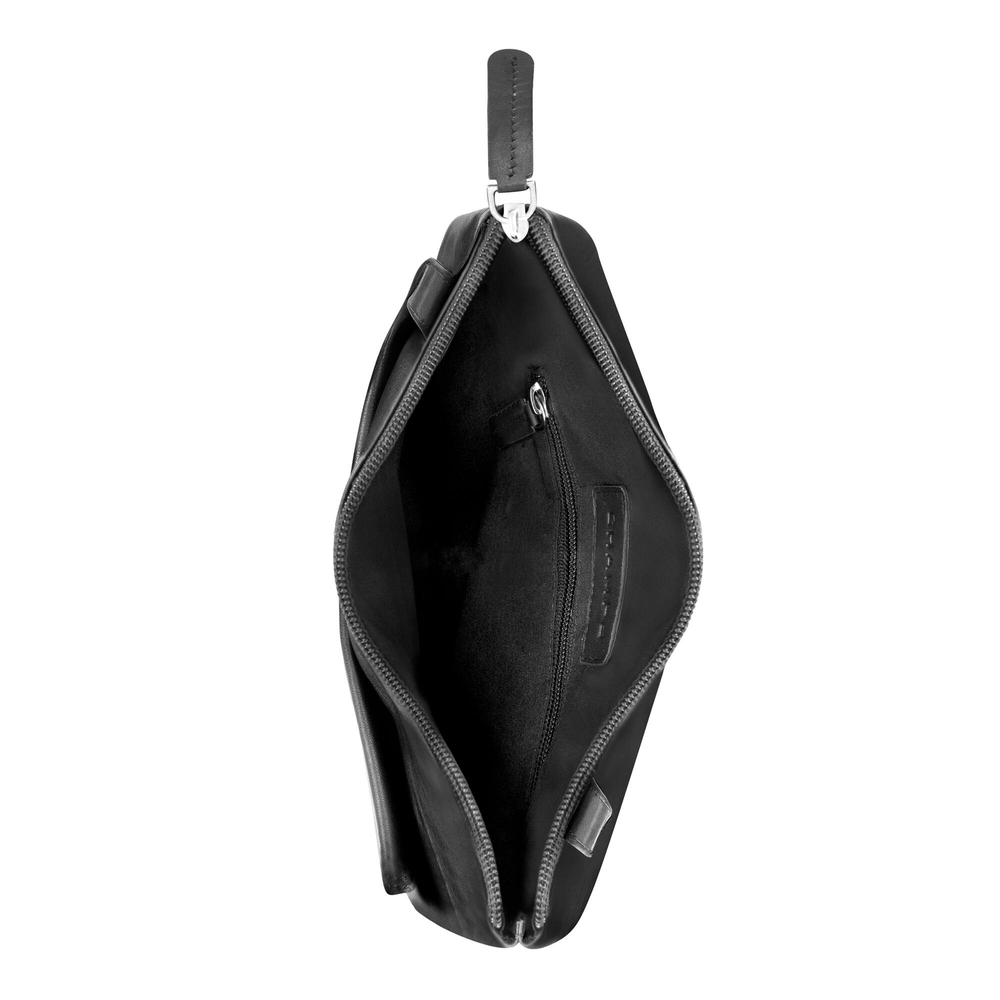 Alt View 1. Champs - Classic Leather RFID Cross-Body Bag - Black.