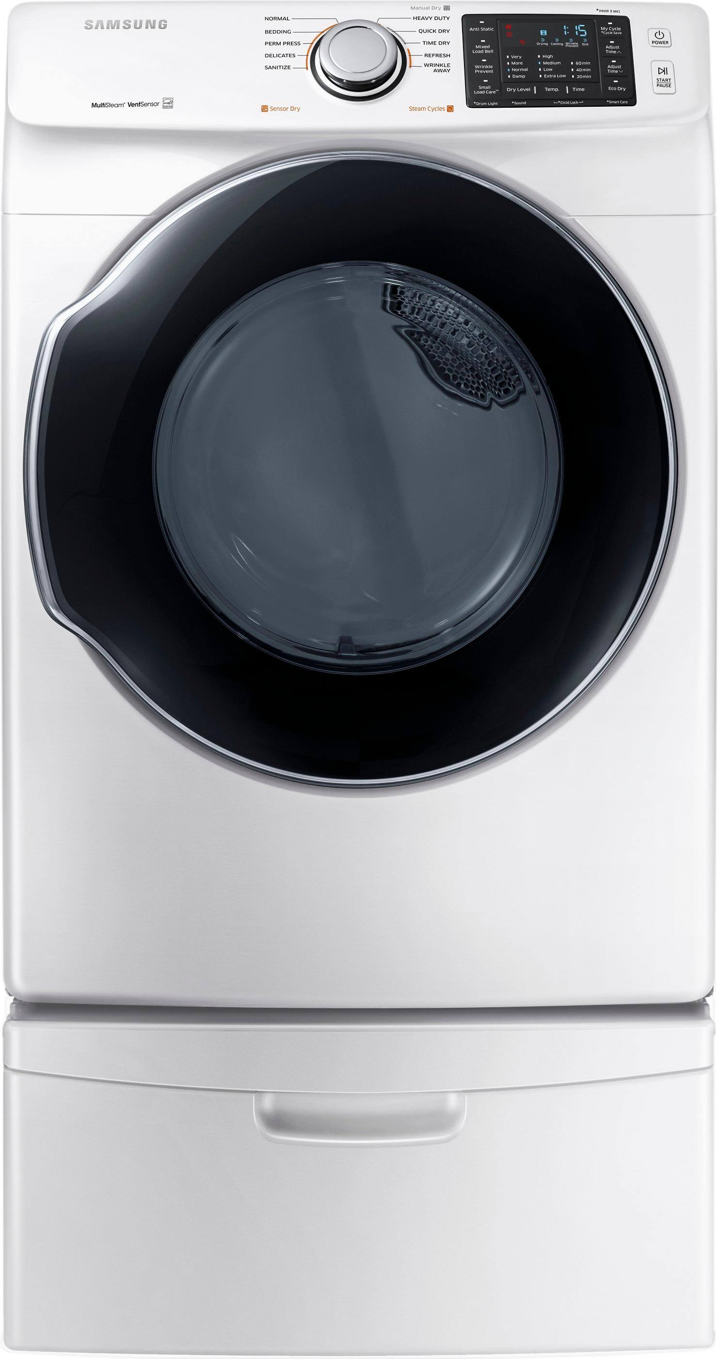 Best Buy Samsung 7.5 Cu. Ft. 10Cycle Gas Dryer with Steam White