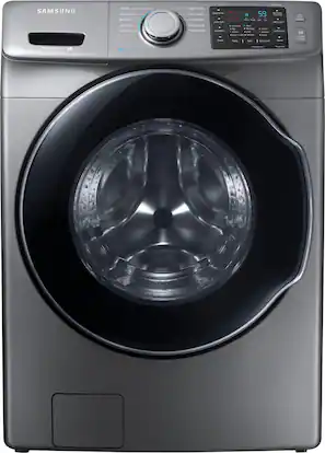 Front. Samsung - 4.5 Cu. Ft. 10-Cycle High-Efficiency Front-Loading Washer with Steam.