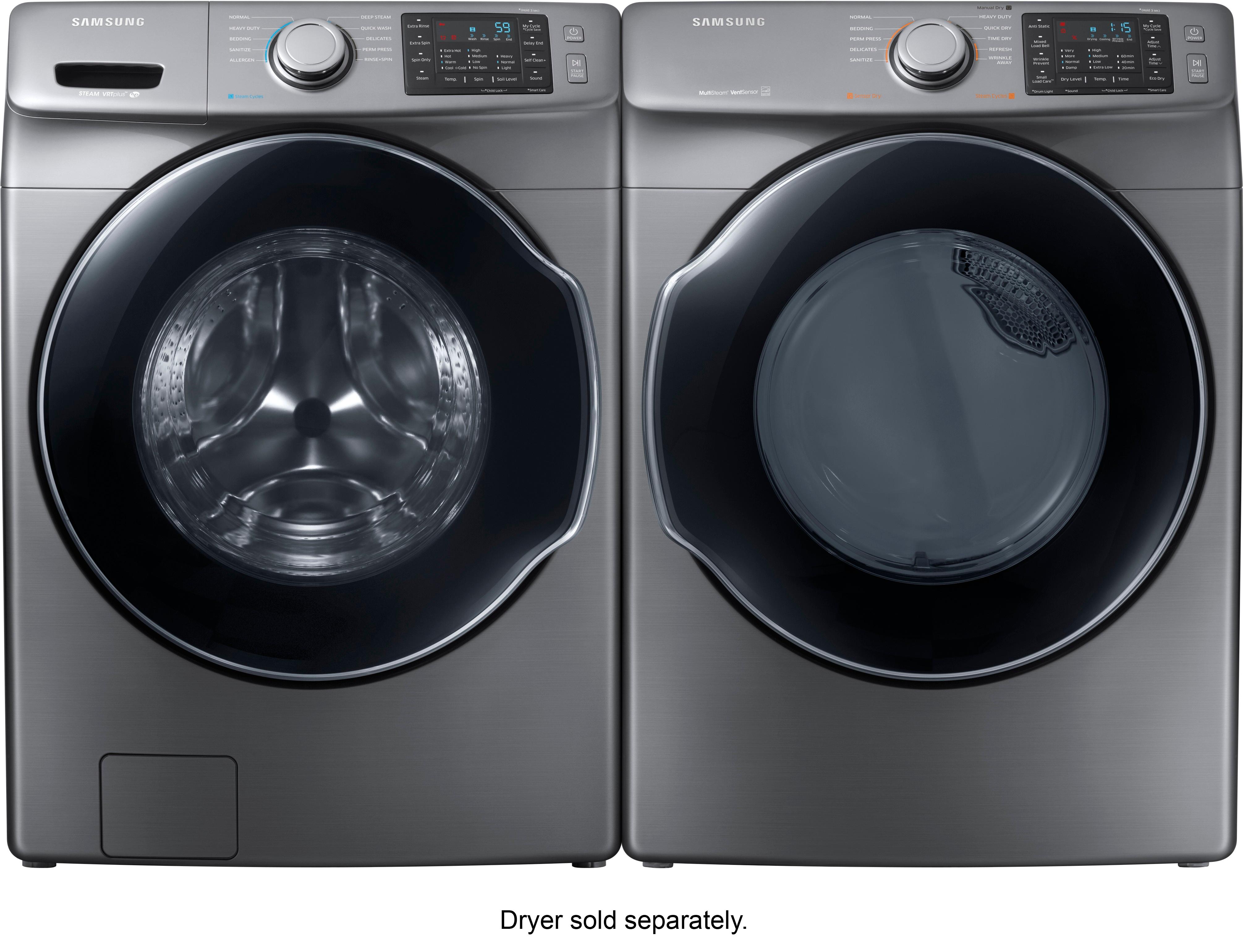 Samsung 4 5 Cu Ft 10 Cycle High Efficiency Front Loading Washer With Steam Platinum Wf45m5500ap Best Buy