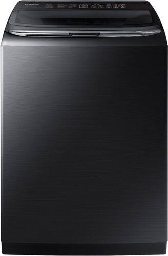 Samsung - Activewash 5.4 Cu. Ft. 12-Cycle High-Efficiency Fingerprint Resistant Top-Loading Washer with Steam - Black stainless steel
