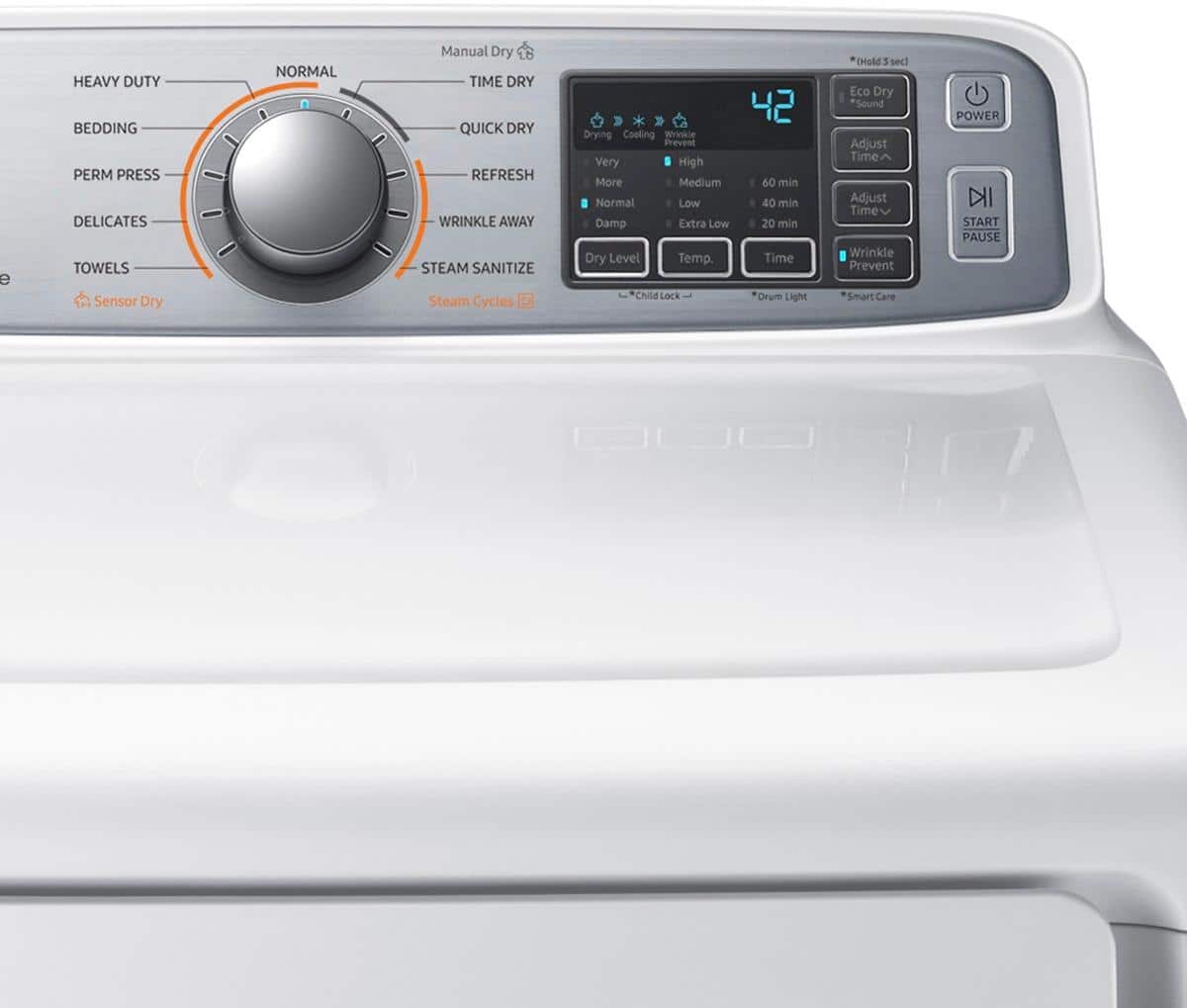 Alt View 1. Samsung - 7.4 Cu. Ft. 11-Cycle Electric Dryer with Steam.