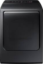 Samsung - 7.4 Cu. Ft. 12-Cycle High-Efficiency Electric Dryer with Steam - Fingerprint Resistant Black Stainless Steel - Front_Standard