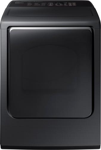 Samsung - 7.4 Cu. Ft. Gas Dryer with MultiSteam - Fingerprint Resistant Black Stainless Steel