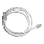 Front Zoom. Plusus - LifeStar Premium 3.3' Lightning USB Charging Cable - Gray/White Metallic.