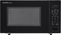 Front Zoom. Sharp - Carousel 1.1 Cu. Ft. Mid-Size Microwave - Black.