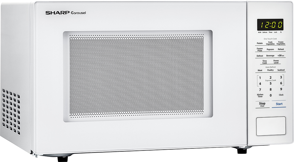 Angle View: Sharp - Carousel 1.1 Cu. Ft. Mid-Size Microwave - White