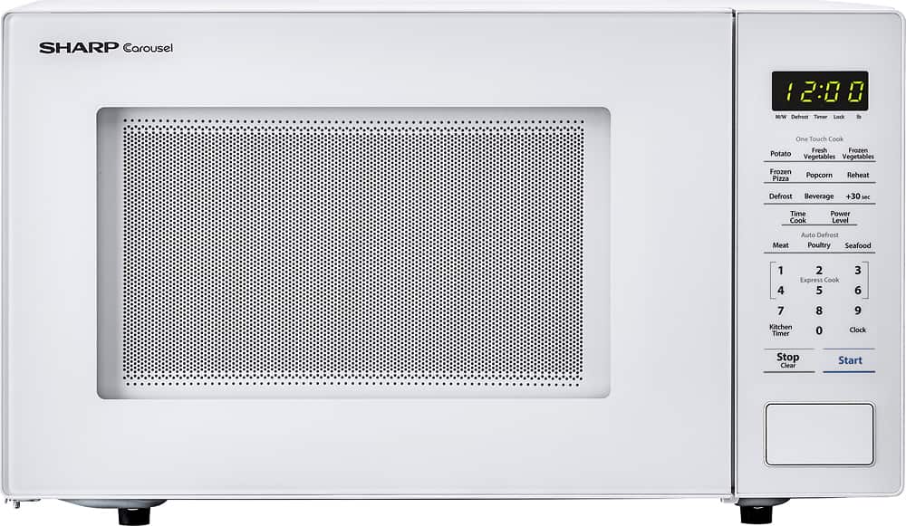 Front. Sharp - Carousel 1.1 Cu. Ft. Mid-Size Microwave - White.
