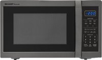 Front Zoom. Sharp - Carousel 1.4 Cu. Ft. Mid-Size Microwave - Black Stainless Steel.